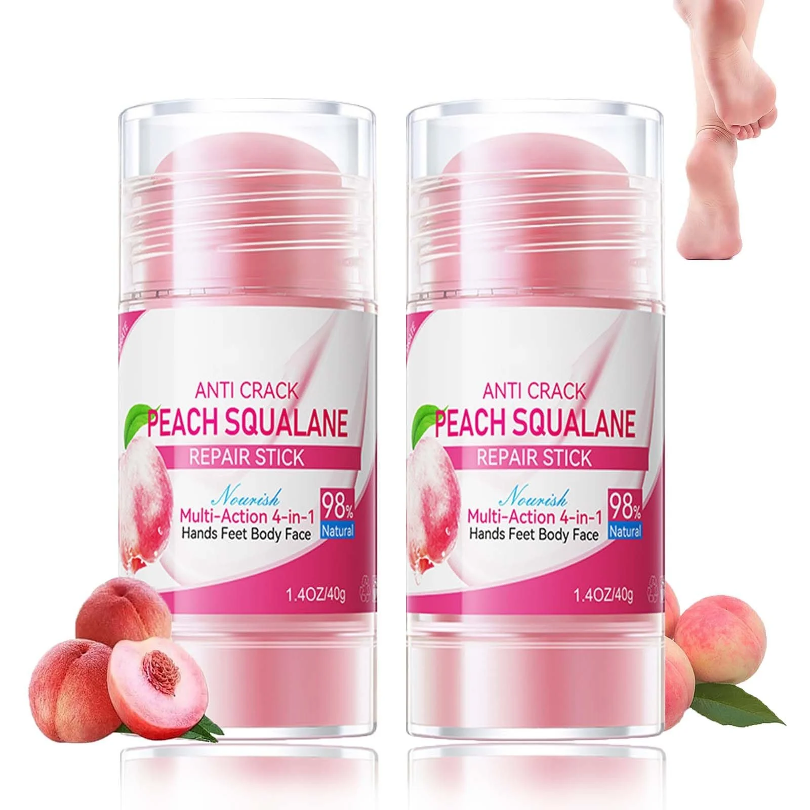 Крем-стик для ног 2 шт увлажняющий для сухой и потрескавшейся кожи пяток и коленей, фото №1