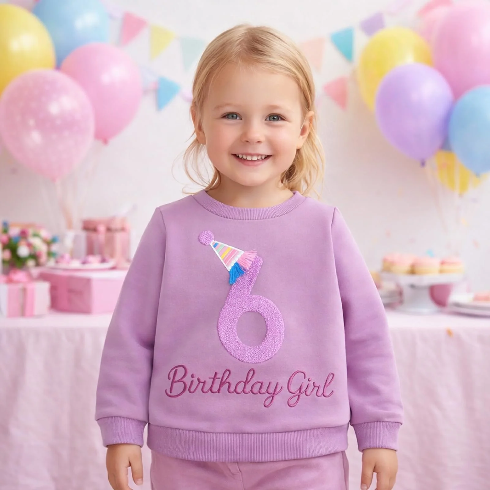 Yoolhamy Дитячий світшот для дівчаток на день народження, фото №2