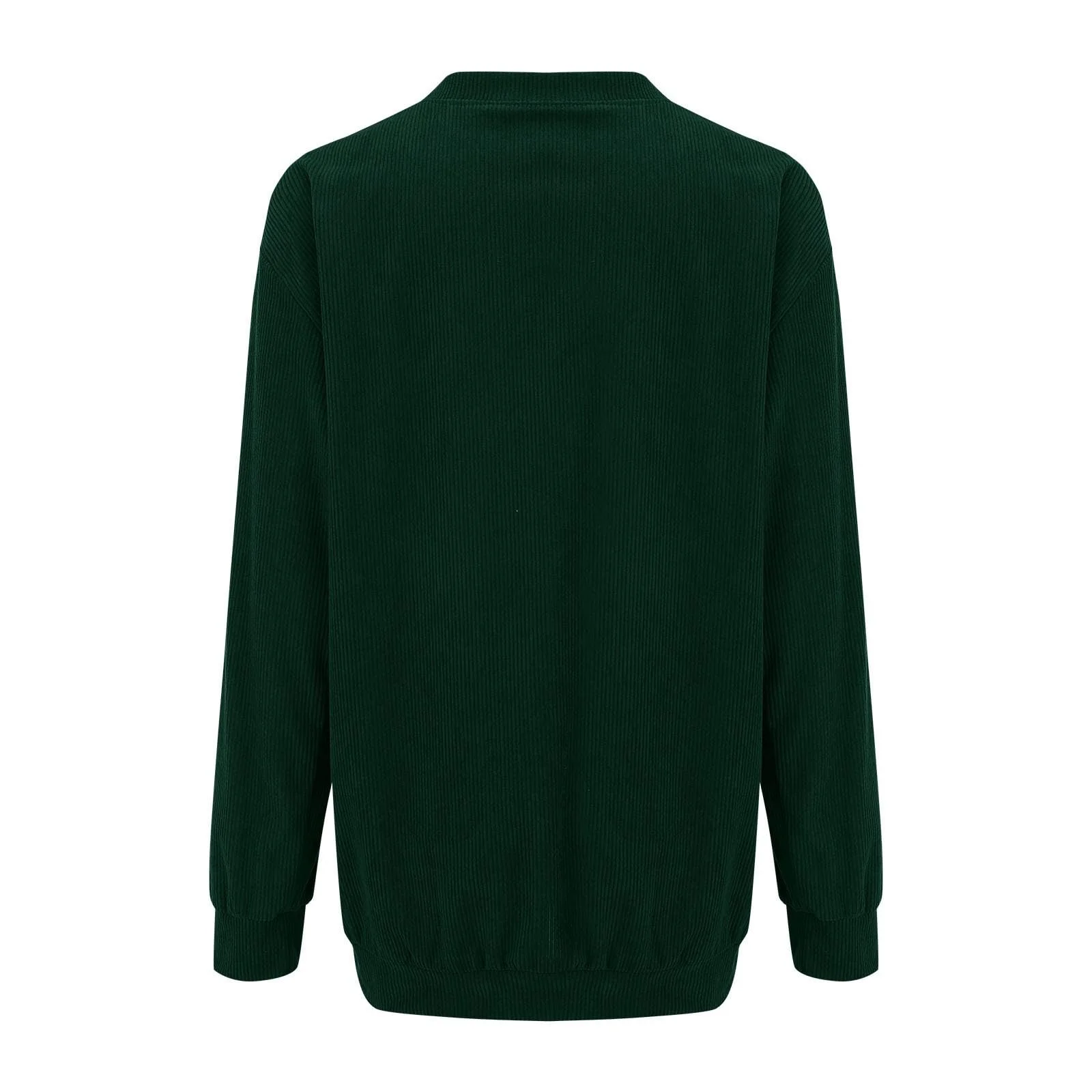 Женский Свитшот Оверсайз Велюр Без Капюшона Повседневный Длинный Рукав Однотонный Свитшот 2025 Гольф, фото №6