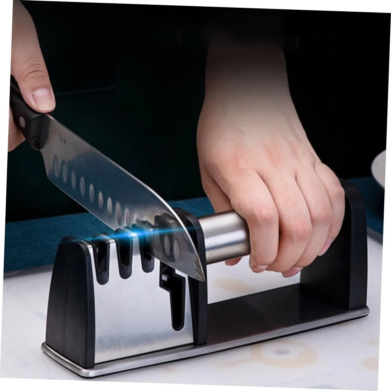 Точилка ручна Toyvian для ножів та ножиць Срібляста, фото №3