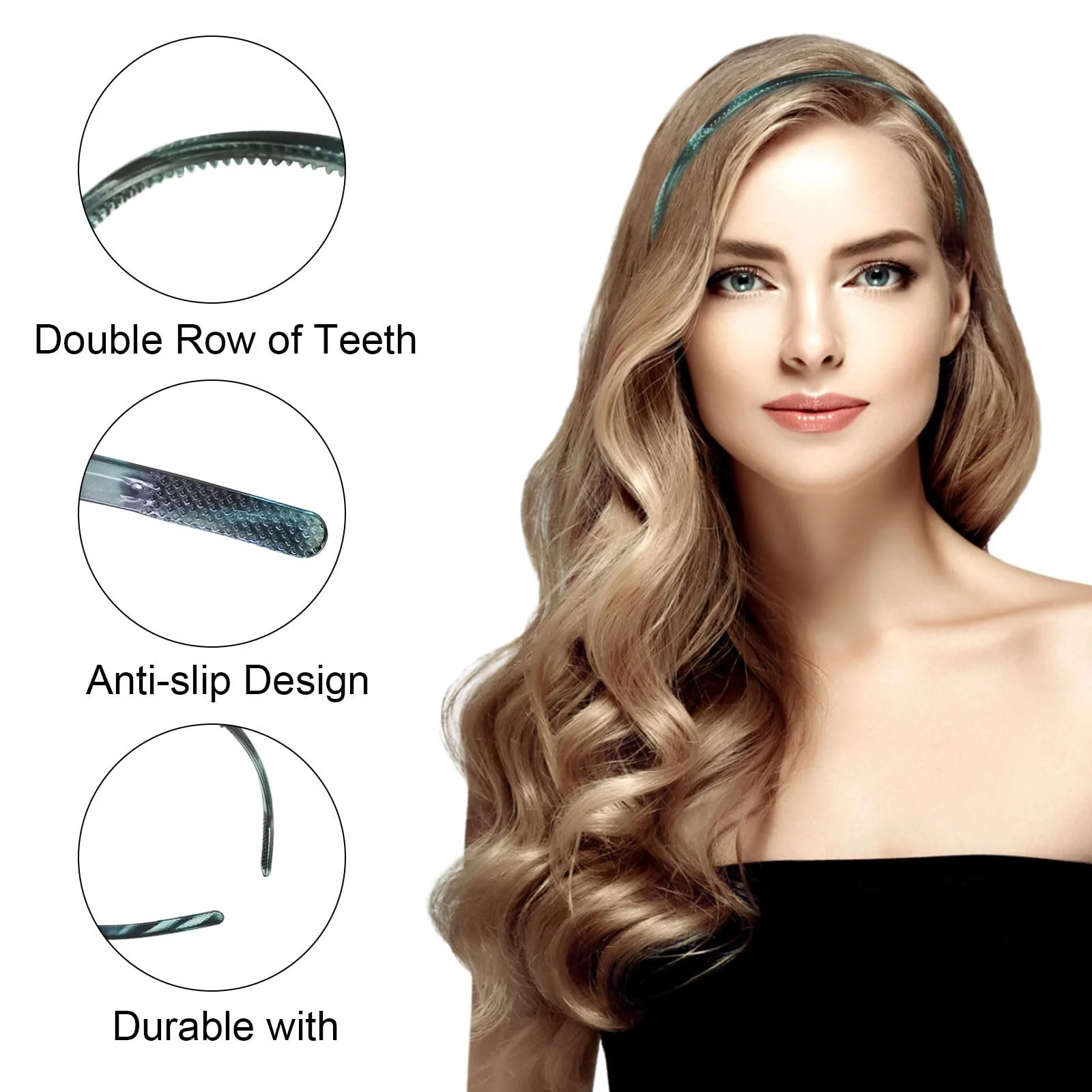 Набір з 6 унісекс обручів для волосся Non-Slip, фото №5