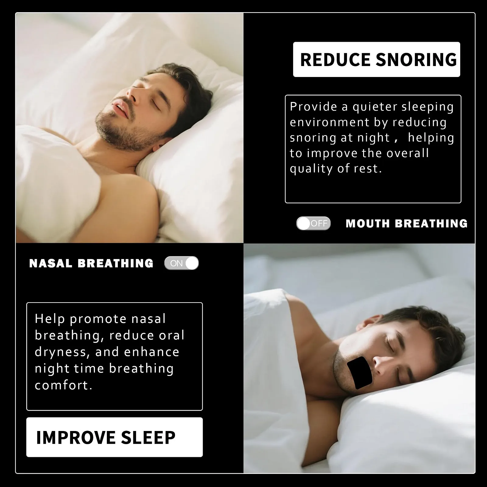 Лента для рта большого размера для сна (запас на 60 дней, 9*5 см), фото №4