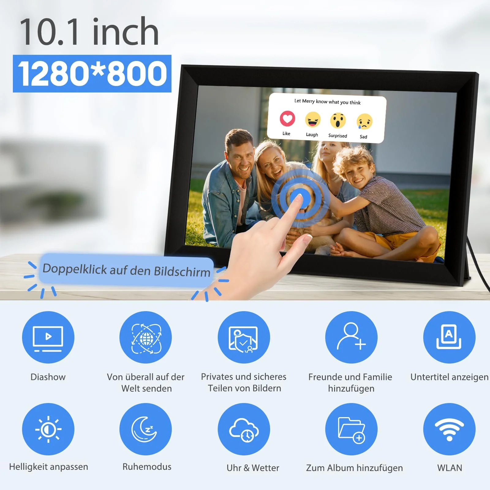 Цифровая фоторамка Frameo 10.1 дюйма 1280 x 800 HD IPS Wi-Fi 32 ГБ, фото №4