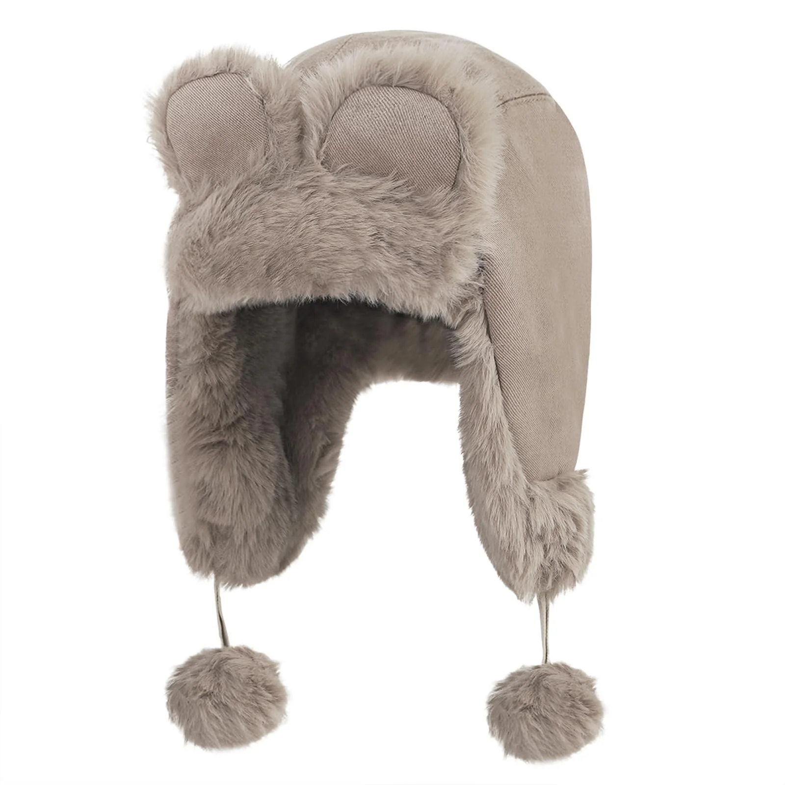 Шапка с меховым помпоном RUIXIA Детская зимняя, фото №1