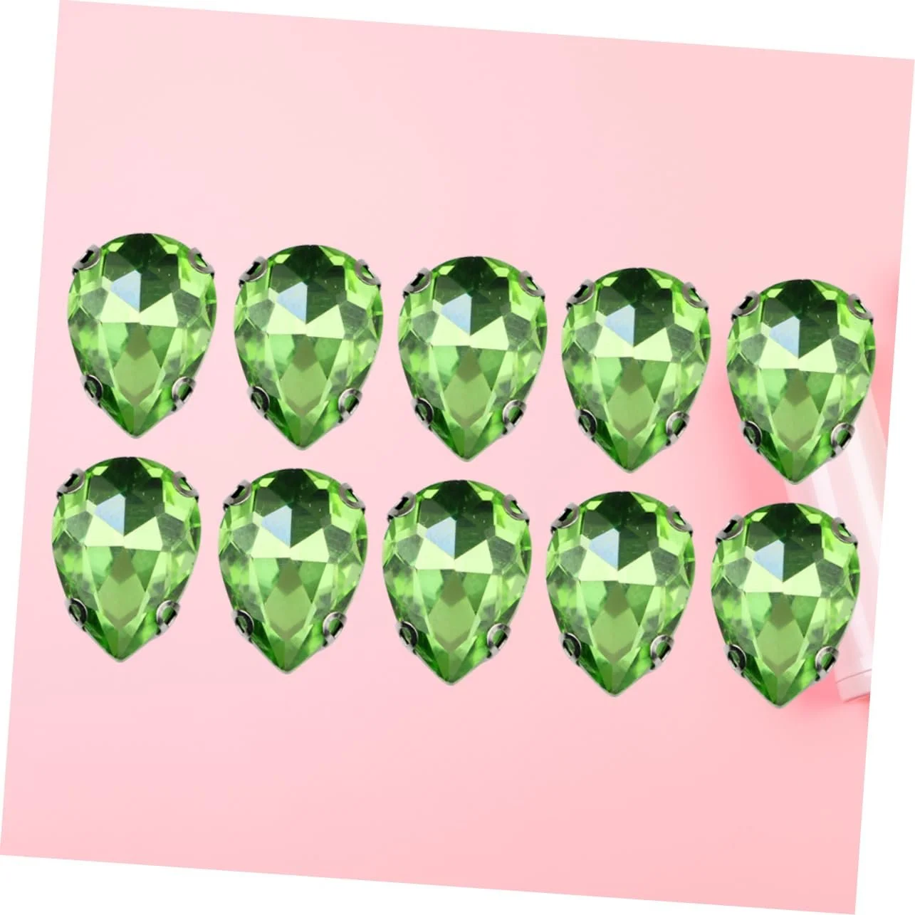 Украшения Капля SEWACC 50 шт. Камни для шитья одежды, в форме капли, зеленые, фото №7