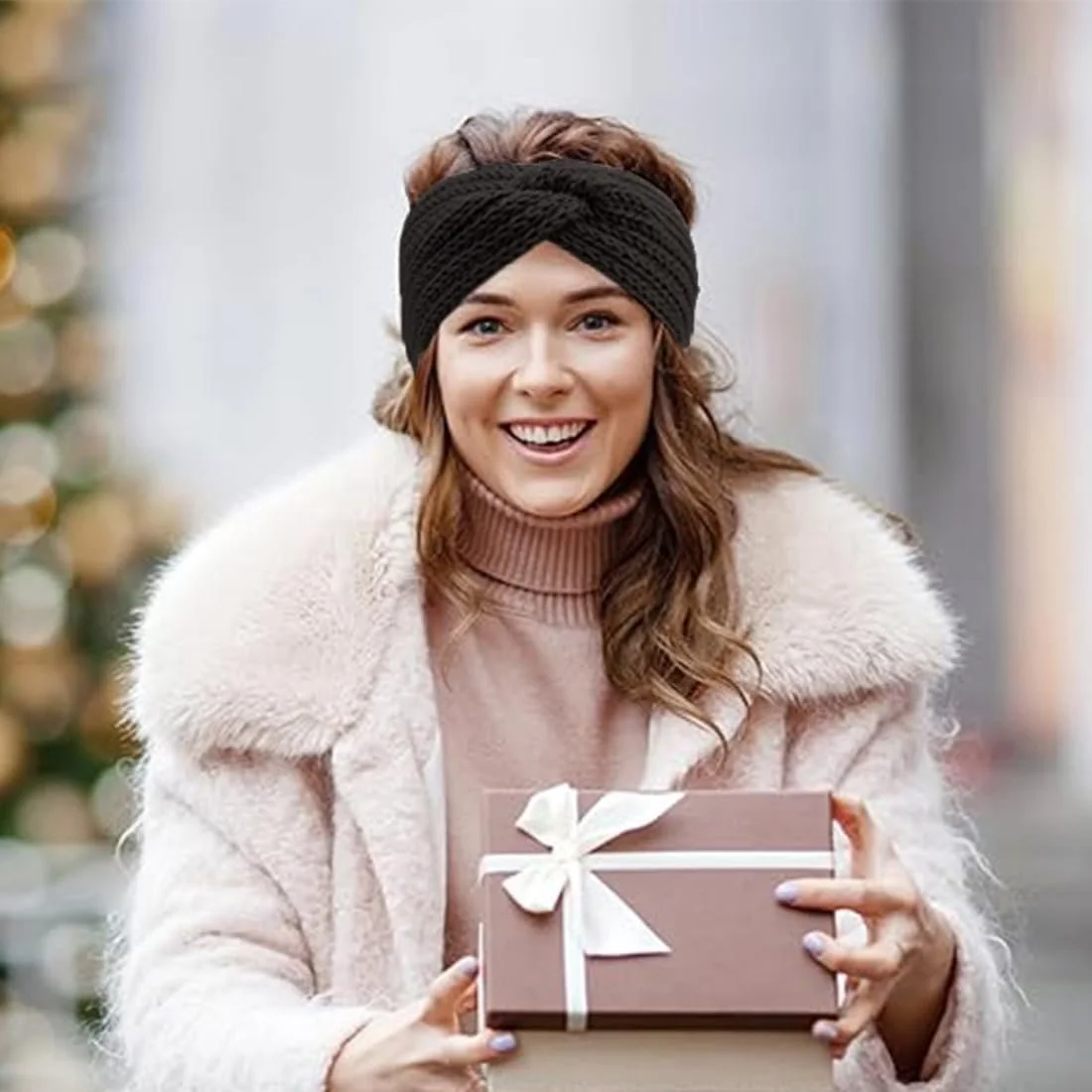 Пов'язка на голову В'язана однотонна, фото №4