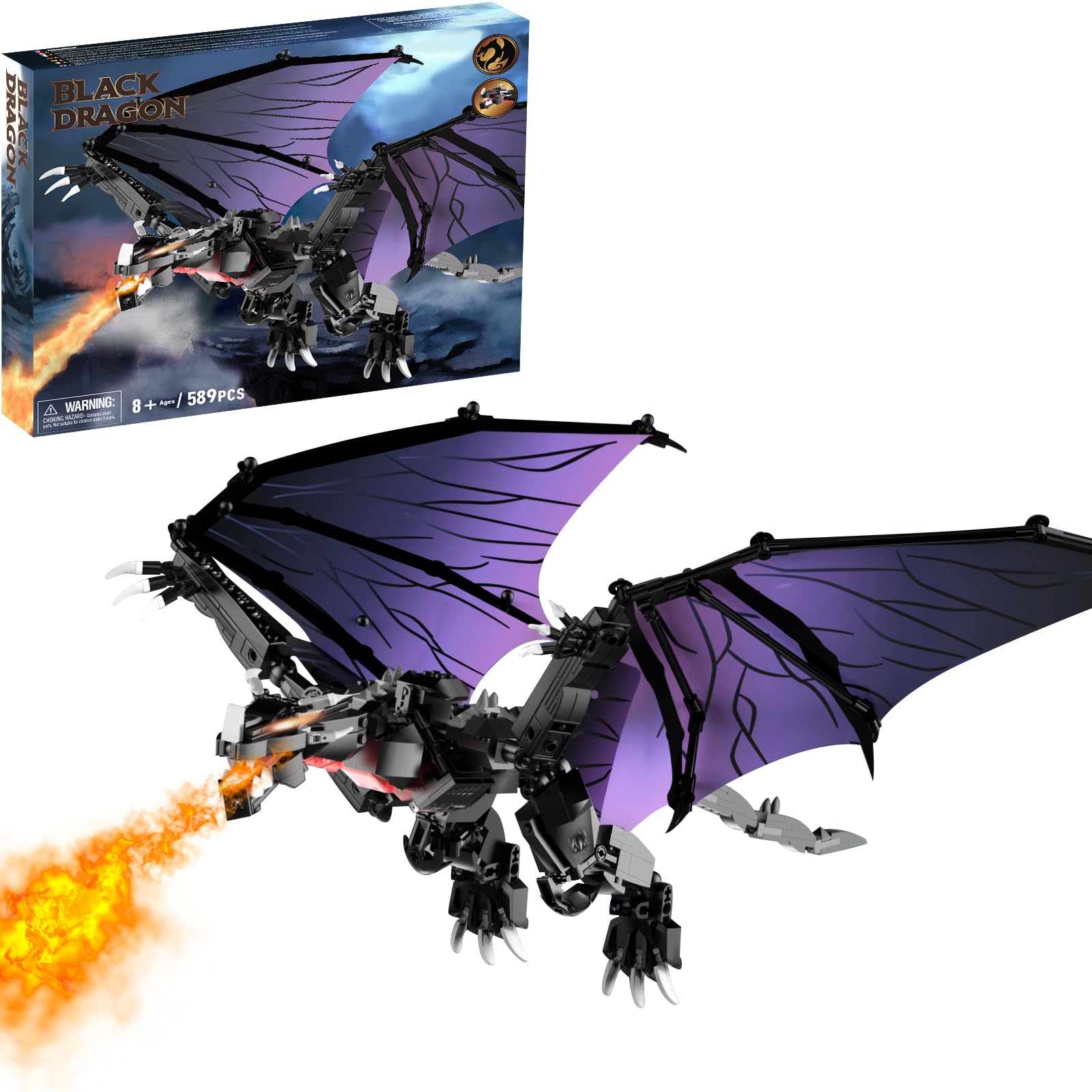Игрушка IKUPER Technic Dragon для Детей Черный Дракон 589 Штук, фото №1