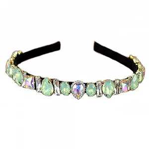 Жіночий обруч Turbo Elegant Ceremony Party Dots Velvet Silk Brillabenny Неоновий Зелений - Фото 1