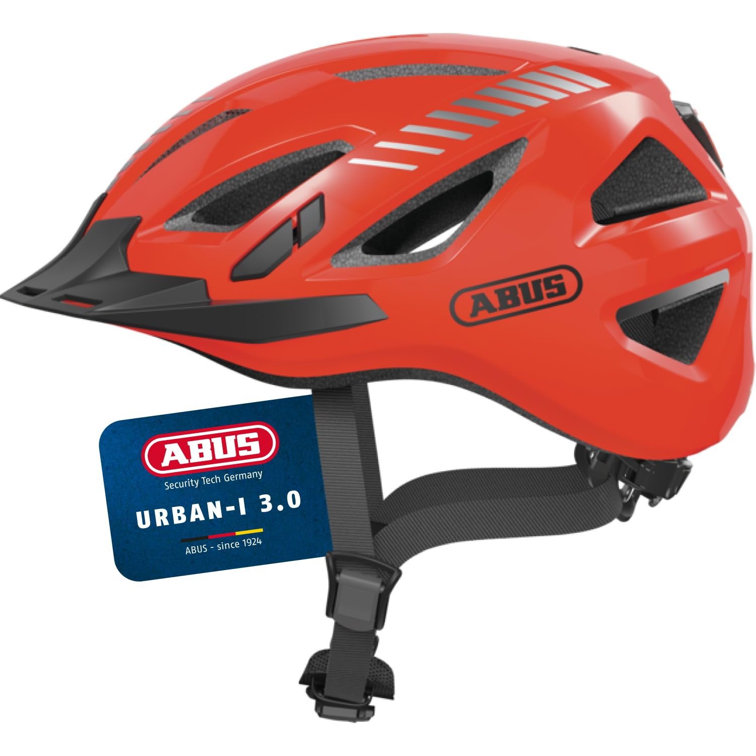 Шлем ABUS Urban-I 3.0 Signal Orange, S (51-55 см), унисекс, с задним фонарем, фото №1