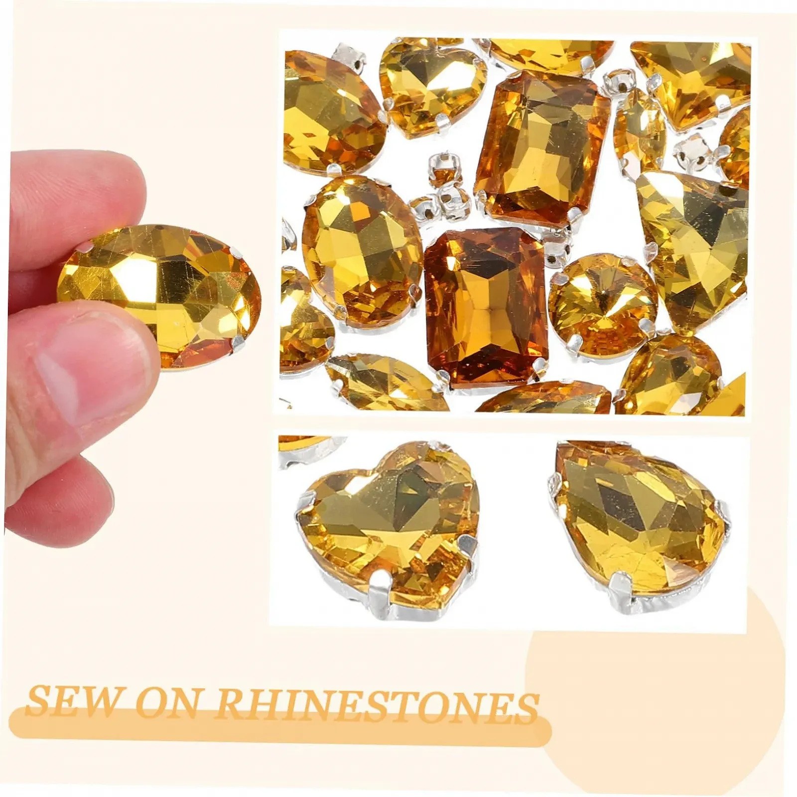 Прикраси Типу Стрази SEWACC Прості Стрази з Кігтиками для Одягу для DIY, Золотий, фото №8