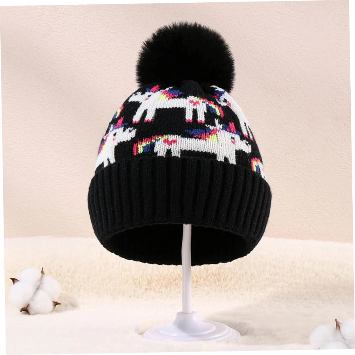 В'язана зимова шапка CALLARON Kätzchen з плюшевим помпоном, фото №8 В'язана зимова шапка CALLARON Kätzchen з плюшевим помпоном, фото №8