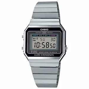 Унисекс Часы Casio Vintage A700W-1Adf, серебряный, Браслет - Фото 1