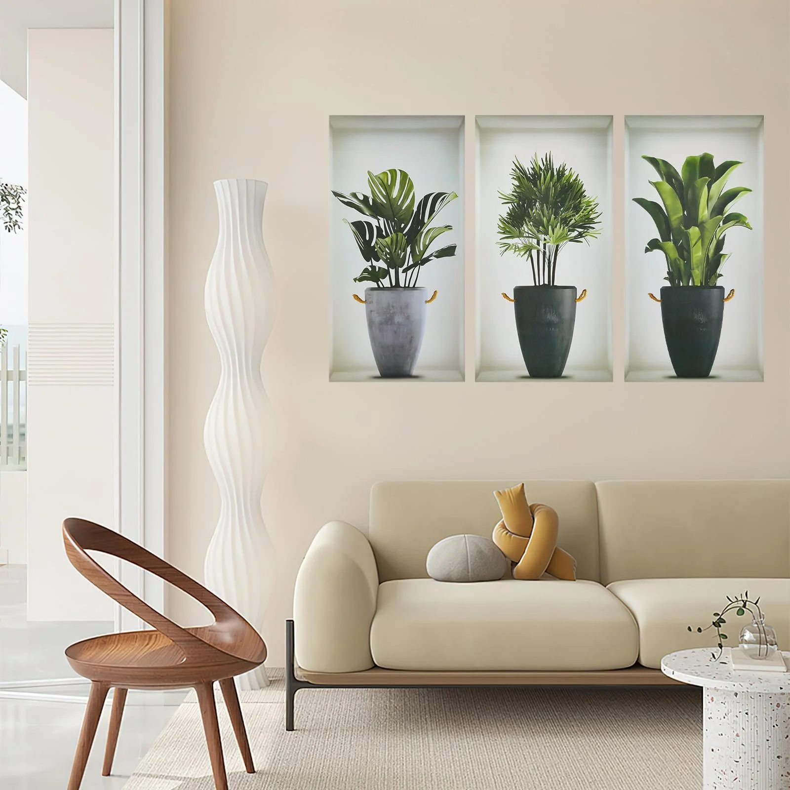 Набір наклейок на стіну 3D Green Plant PVC Бонсай у горщиках 6 шт. зі шпателем, фото №5 Набір наклейок на стіну 3D Green Plant PVC Бонсай у горщиках 6 шт. зі шпателем, фото №5