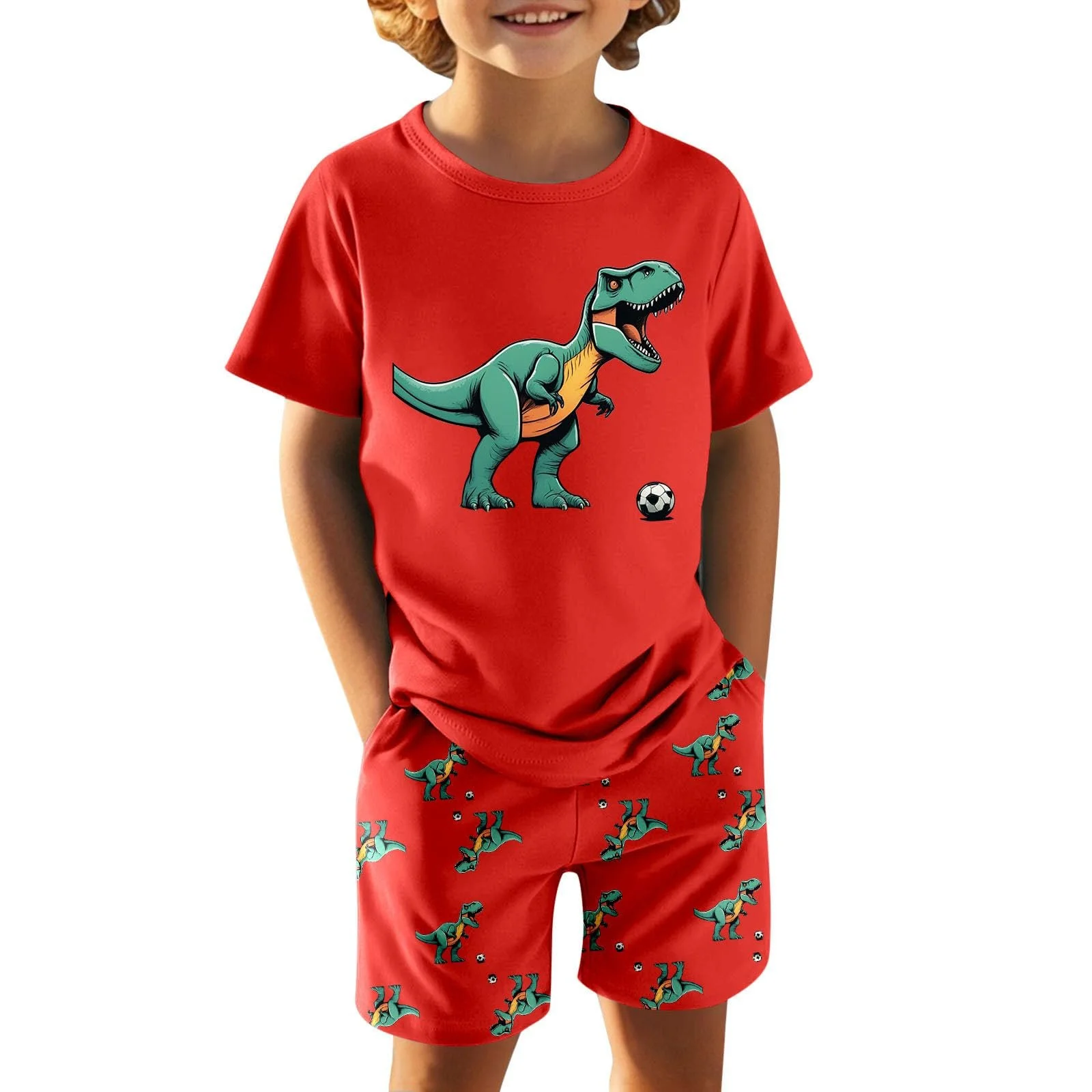 Комплект пижам детский (2 шт) Хлопок Динозавр, фото №4