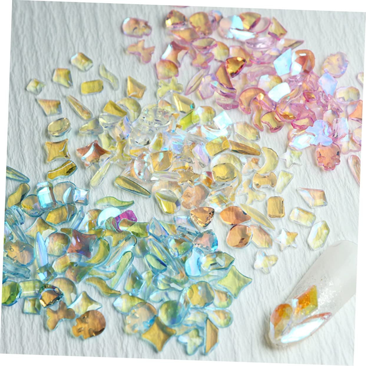 Стрази для нігтів Housoutil 3 пакетики смолисті плоскі для саморобного дизайну, фото №3