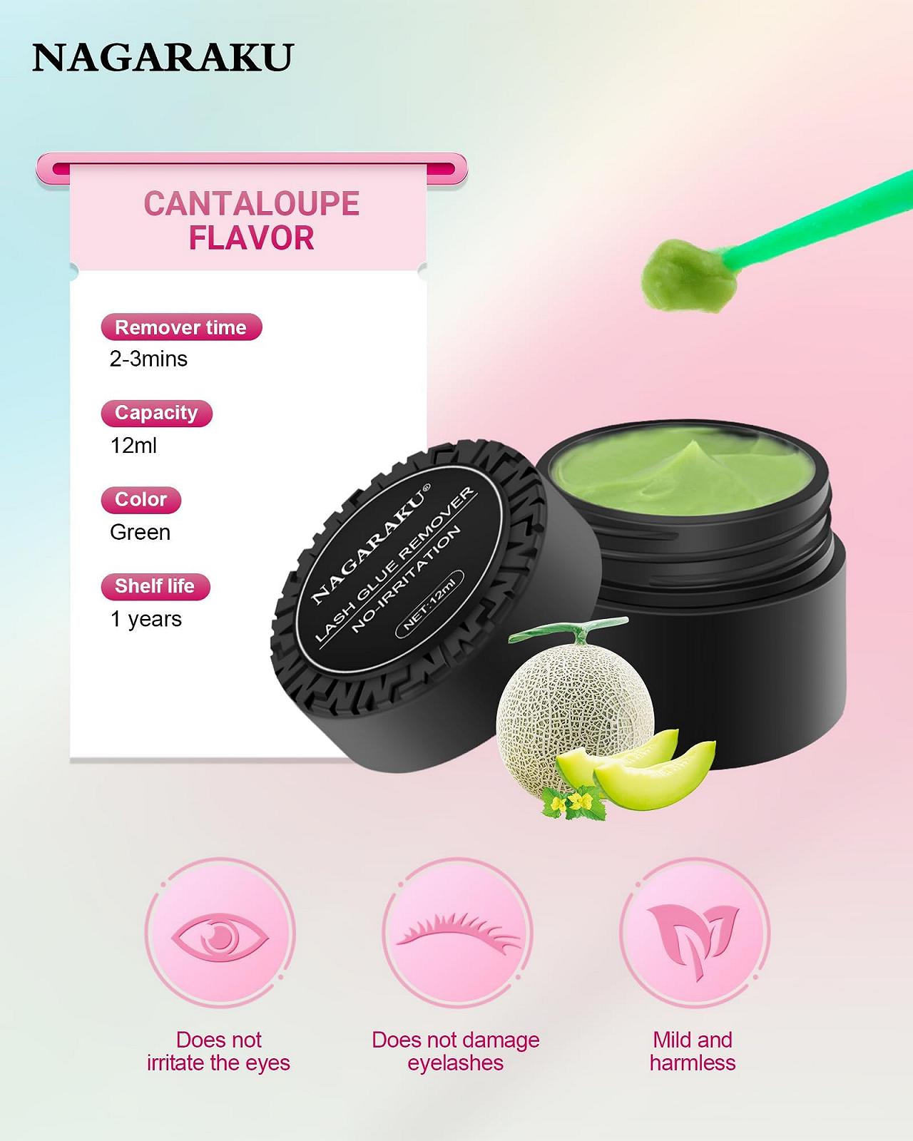 Крем-паста NAGARAKU Eyelash Extensions Glue Remover 12 мл Легкий Без стимуляції Фруктовий аромат Засоби для зняття клею Професійний для салону, фото №3