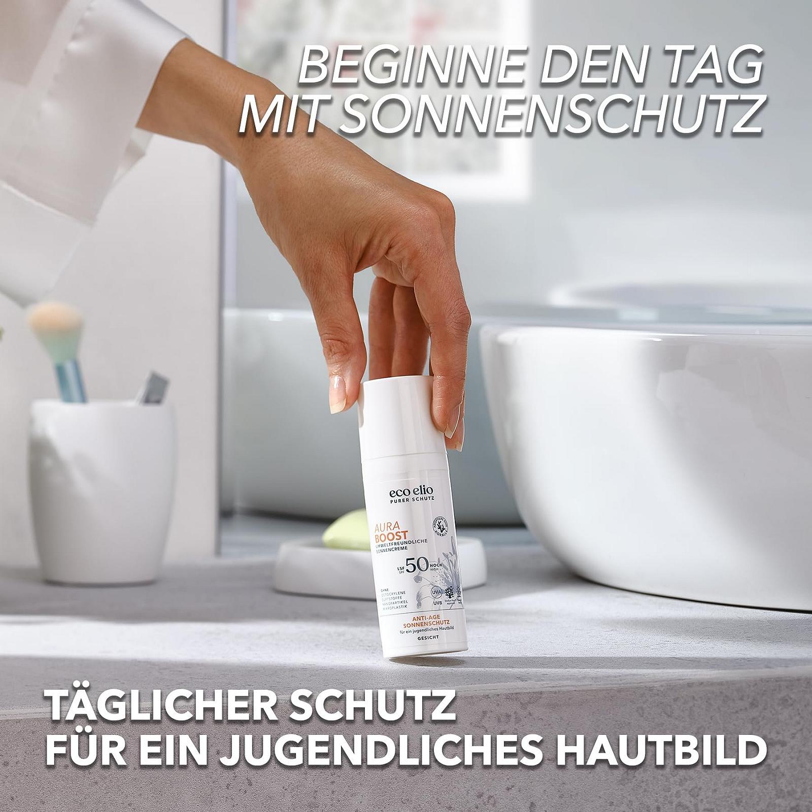 Солнцезащитный крем для лица eco elio Aura Boost SPF 50 50 мл, фото №9