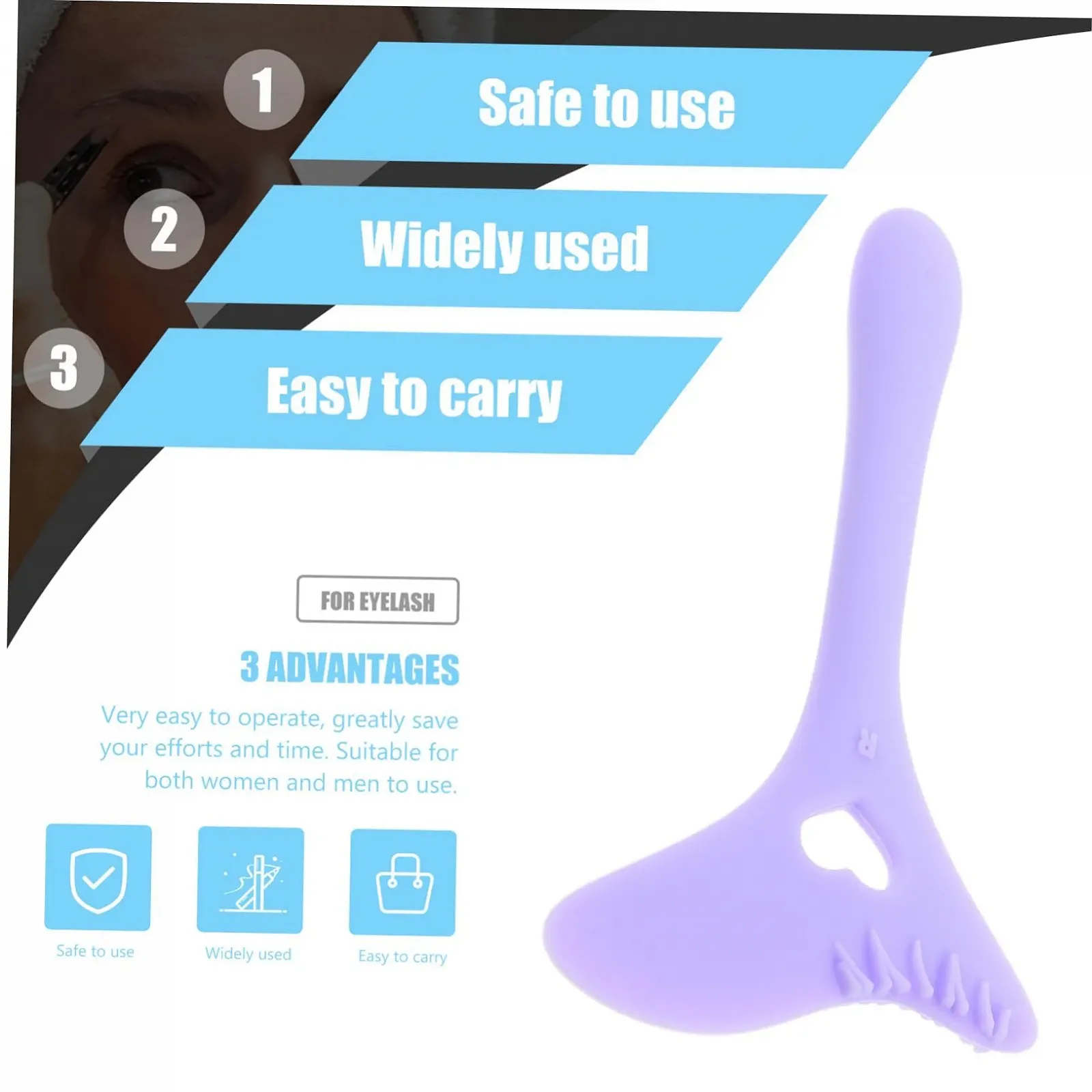 Инструмент для макияжа глаз Силиконовый Защита для ресниц Фиолетовый, фото №2