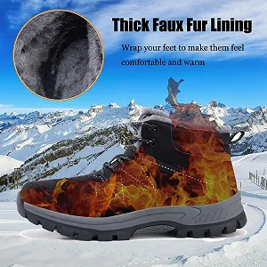 Ботинки ZHNSHM зимние мужские утепленные мехом, нескользящие, легкие, водонепроницаемые ботинки для активного отдыха и походов synthetic.ua - Фото 1