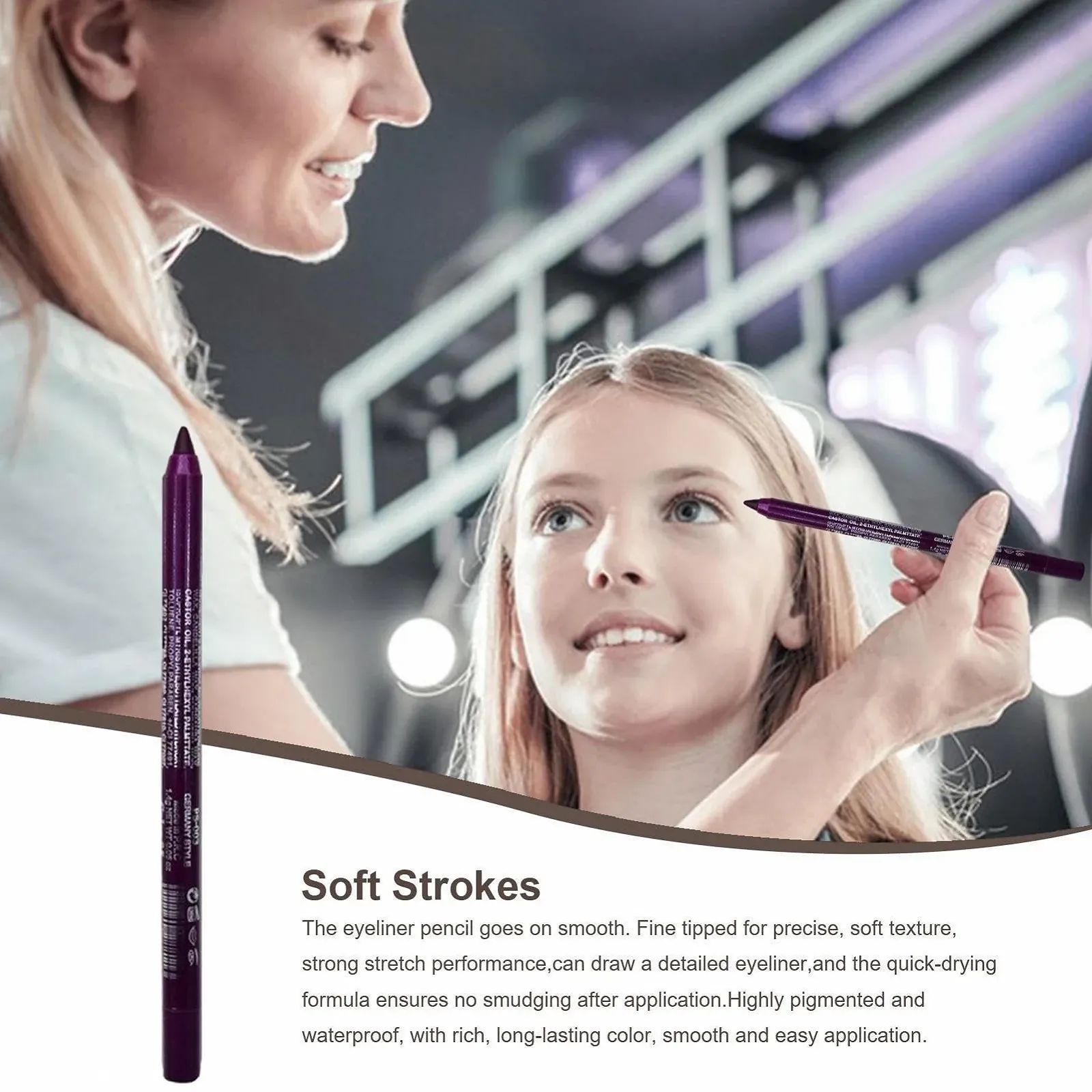 Карандаш для глаз Coloured, Водостойкий, Быстросохнущий, устойчивая к размазыванию, фото №2