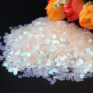 Паєтки DIY AB-покриття, плоскі круглі прозорі AB-4 мм, 4000 штук, 20 грам - Фото 1