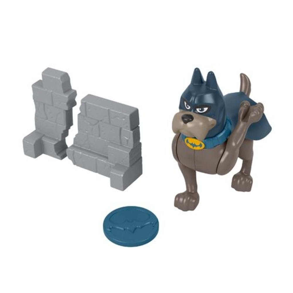 Фигурка Fisher-Price DC Super Pets Эйс с метательным диском и рогаткой HGL11, набор с собакой и аксессуарами, игрушка для детей от 3 лет, фото №1