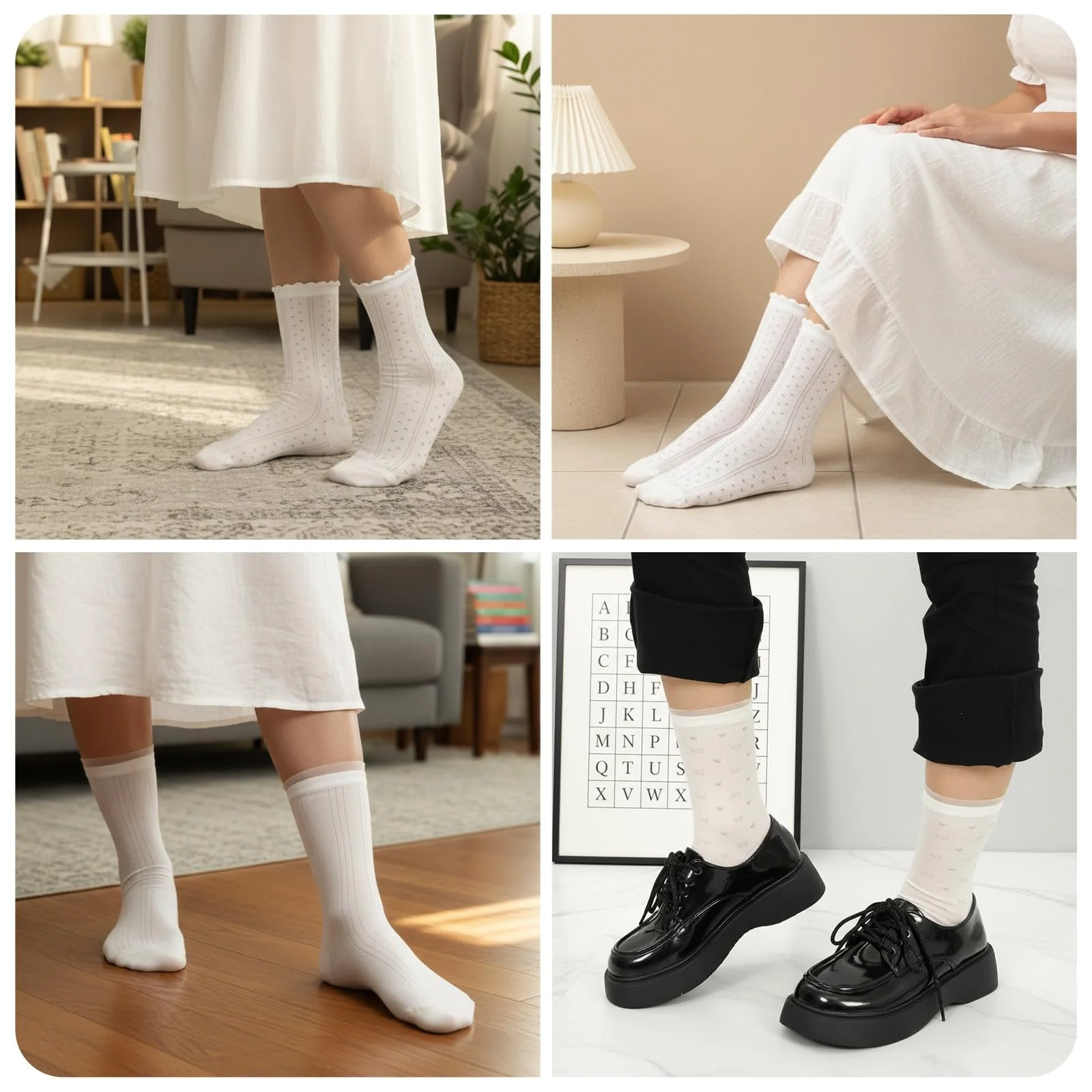 Шкарпетки Yolev з рюшами 5 пар Білий, фото №6