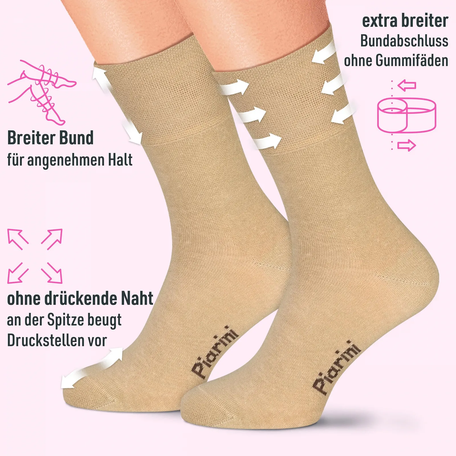 Носки Женские Без Резинки 3 Пары Хлопок 97%, фото №2