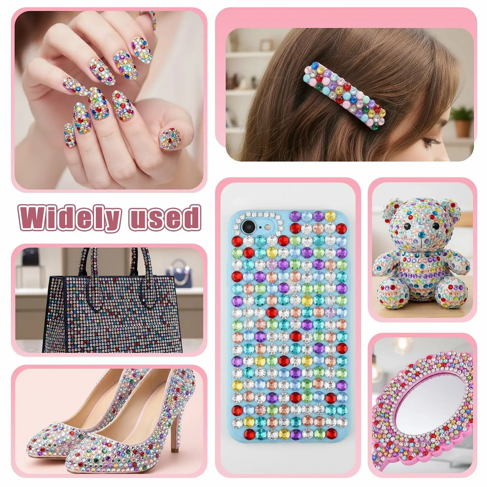 Стразы для ногтей 3 мм, 24 цвета, 24000 шт в упаковке, фото №4