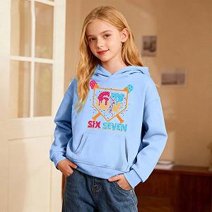 Джемпер для девочек Повседневная толстовка с длинными рукавами круглым вырезом и принтом для ежедневного использования synthetic.ua - Фото 1