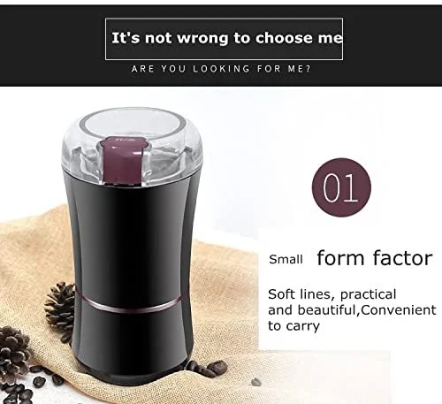 Электрическая кофемолка Hakeeta 150 Вт, для кофейных зерен, специй, орехов, с лезвием из нержавеющей стали, прочная и простая в очистке, фото №2