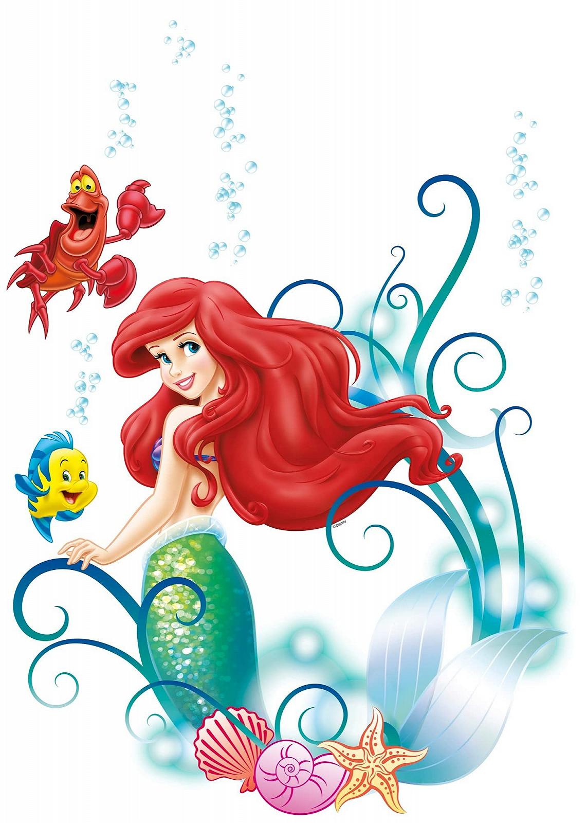 Декоративная наклейка Komar Disney The Little Mermaid Ariel Freestyle 14013h набор 9 шт разноцветная, фото №3