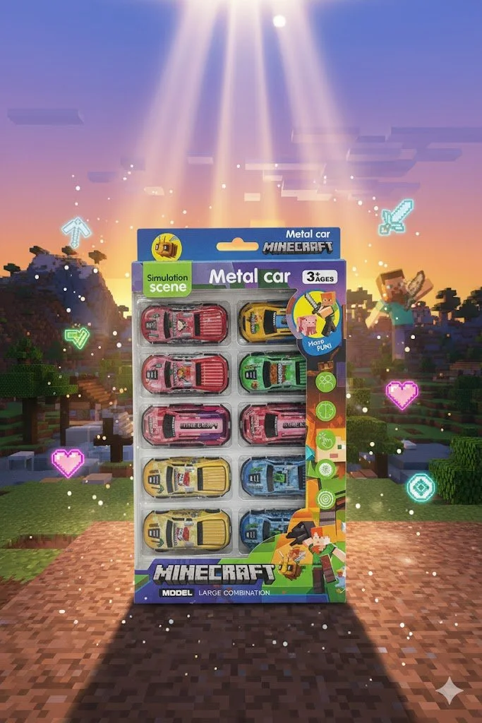 Набір машинок Minecraft металеві інерційні для дітей 10 шт, фото №1