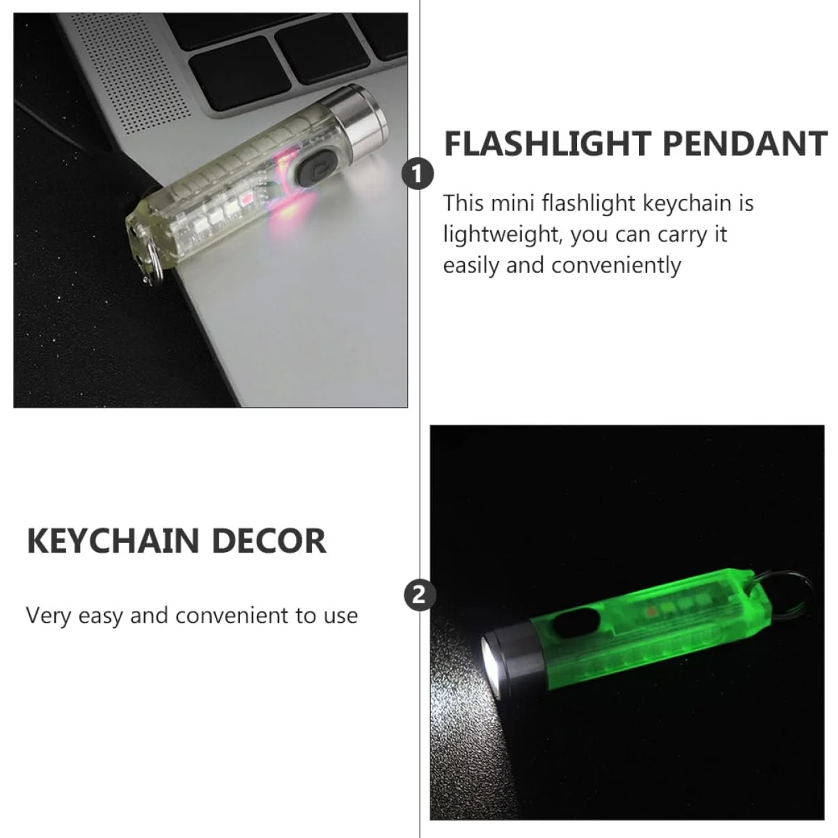 Ліхтарик USB зарядний малий LED брелок портативний для активного відпочинку легкий для кемпінгу та надзвичайних ситуацій, фото №5