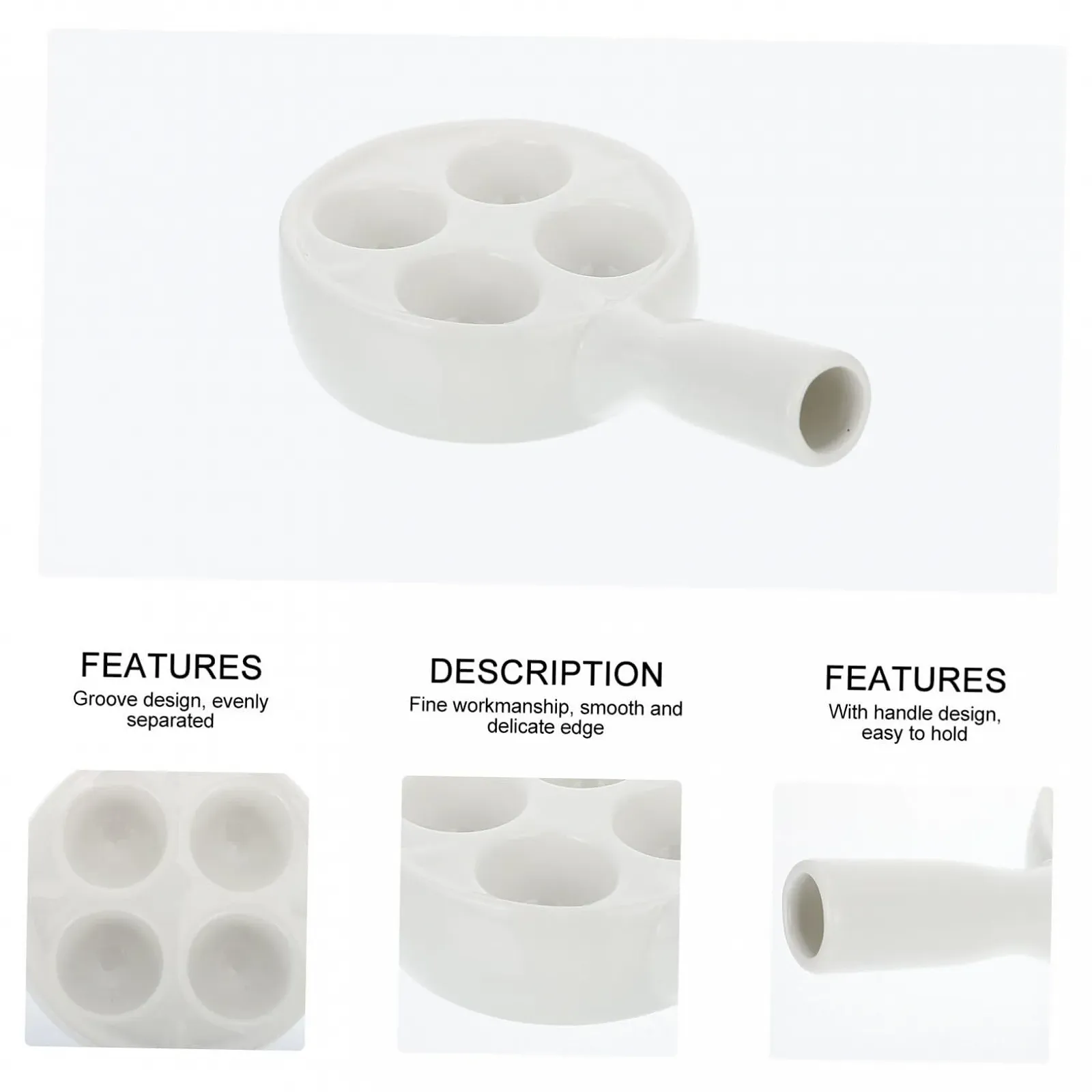Форма для запікання равликів Керамічна з ручкою багатосекційна Біла, фото №4 Форма для запікання равликів Керамічна з ручкою багатосекційна Біла, фото №4