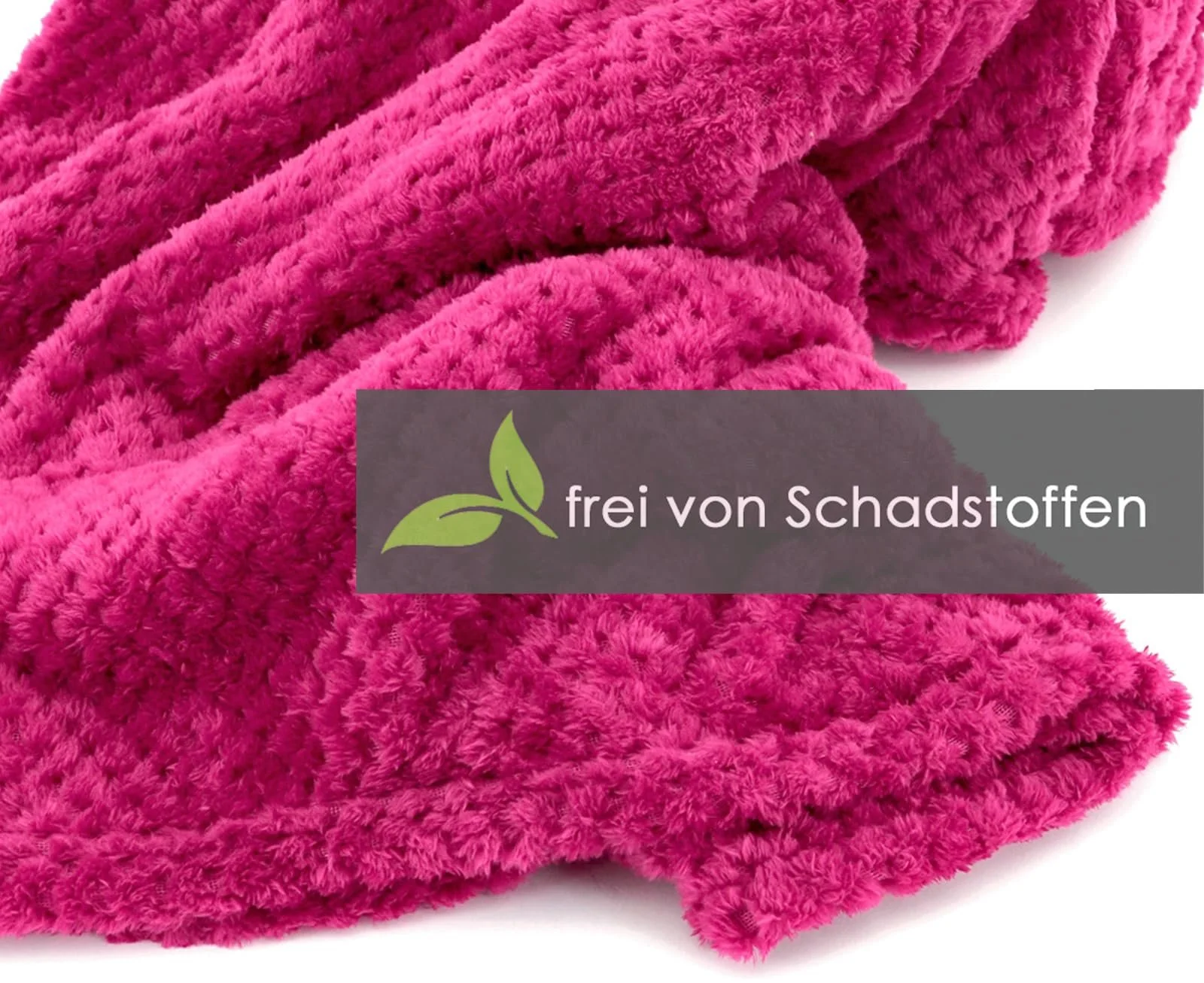 Плед heimtexland Вафельний вигляд М'який дихаючий фланелевий плед 200 x 155 см Рожева ягода Type 647, фото №3