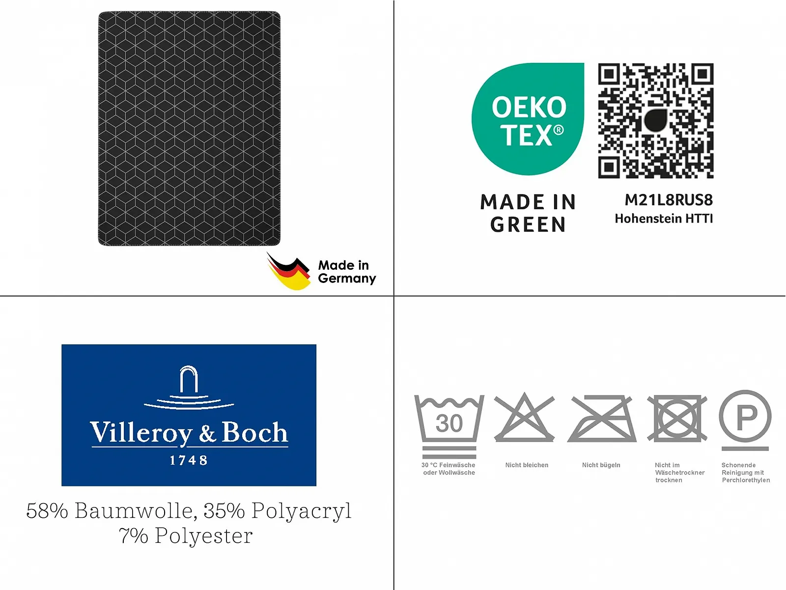 Одеяло Villeroy & Boch Темно-серый цвет, 150 x 200 см, фото №3