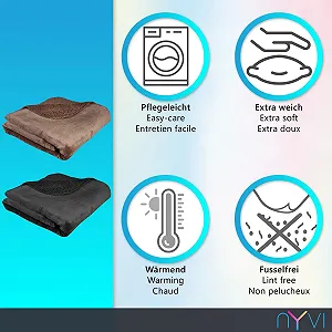 Покривало NYVI CozyLuxus Плюшева ковдра, 150 x 200 см, Антрацит synthetic.ua - Фото 1