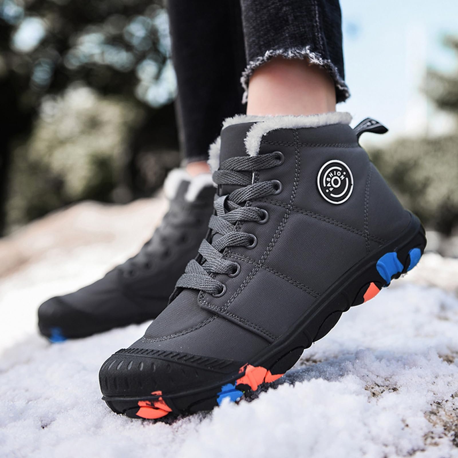 Ботинки Barefoot Shoes Generisch зимние, унисекс, детские/взрослые, водонепроницаемые, нескользящие, серые, фото №3