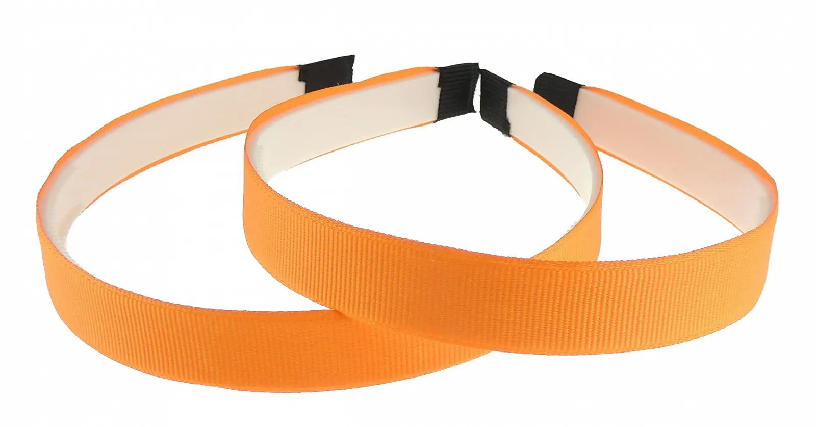 Обруч для волосся з сатиновою стрічкою в рубчик 15 мм Білий, фото №1