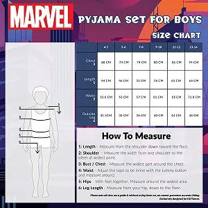 Комплект пижамы Marvel для мальчиков, футболка с круглым вырезом и короткие шорты - Фото 1