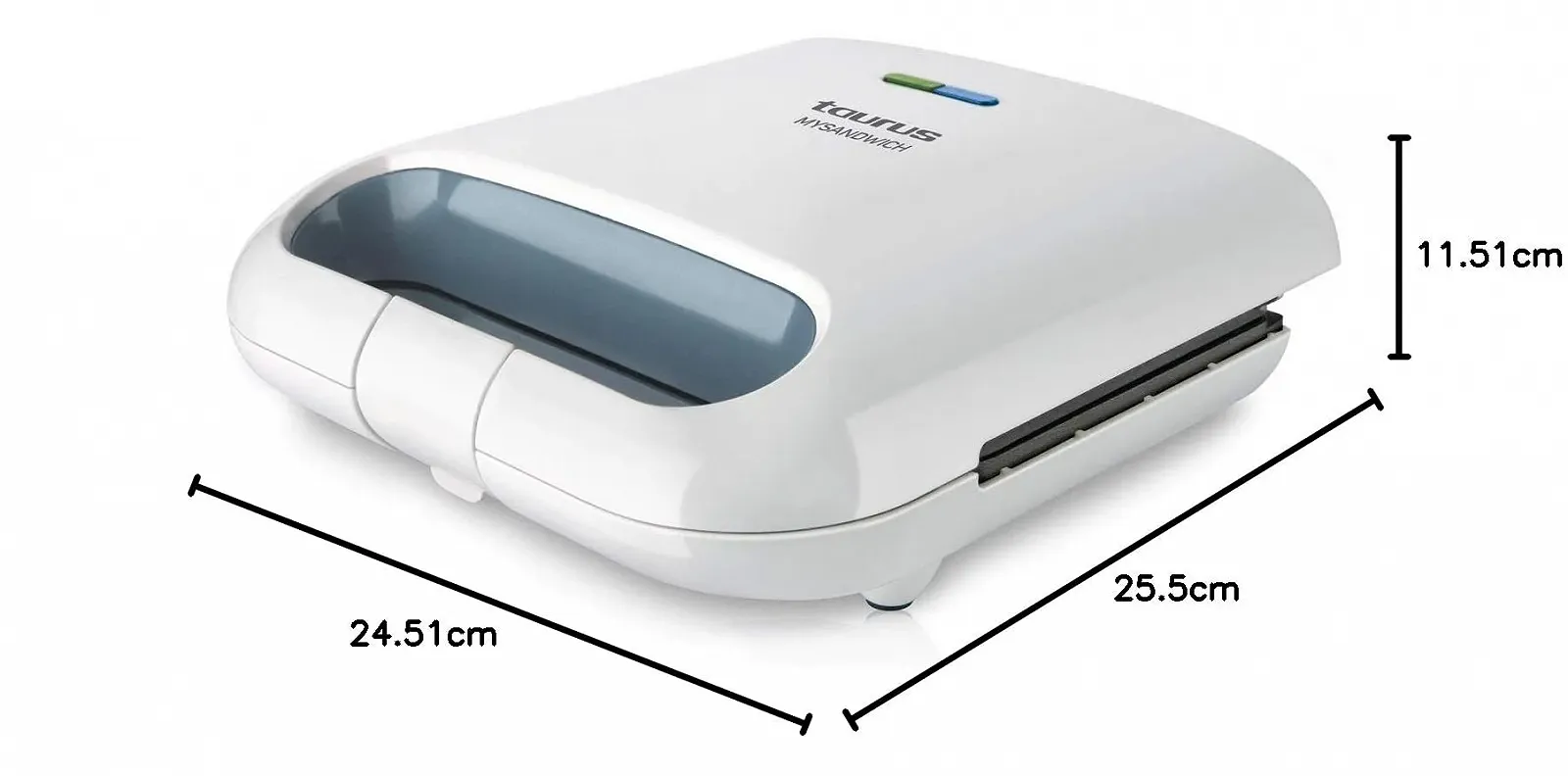 Сендвічниця Taurus Mysandwich 800 Вт, для 2 квадратних сендвічів одночасно, з антипригарним покриттям, білий, фото №9