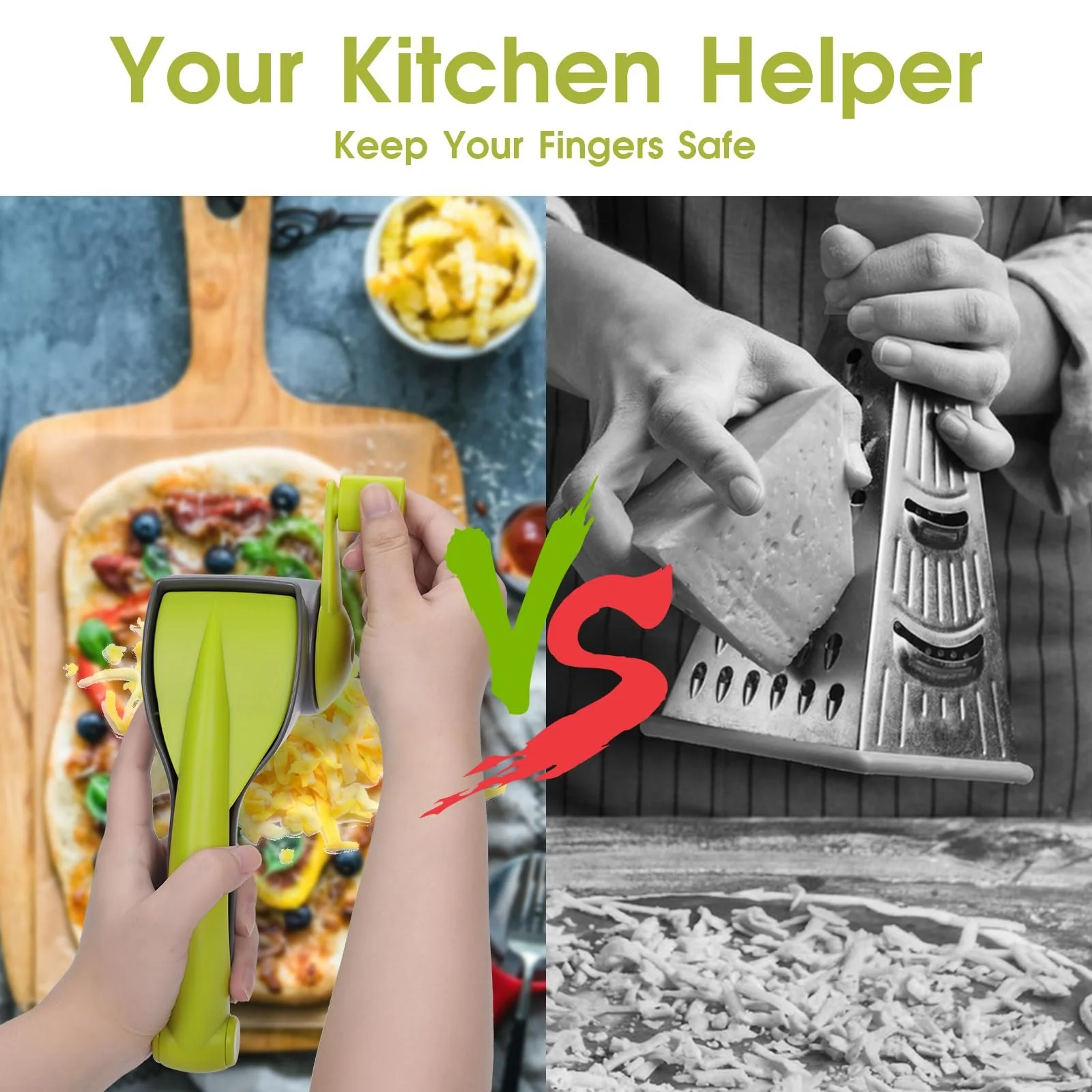 Терка для сиру MASTERTOP з ручкою, 4-в-1 ротаційна, фото №6