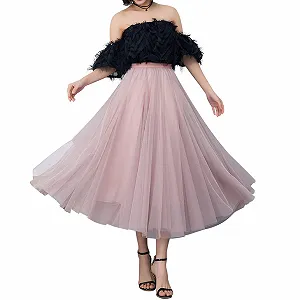 Спідниця  Жіноча Міді Плісирована З Високою Талією Еластична Талія Драпірована Тканина synthetic.ua - Фото 1