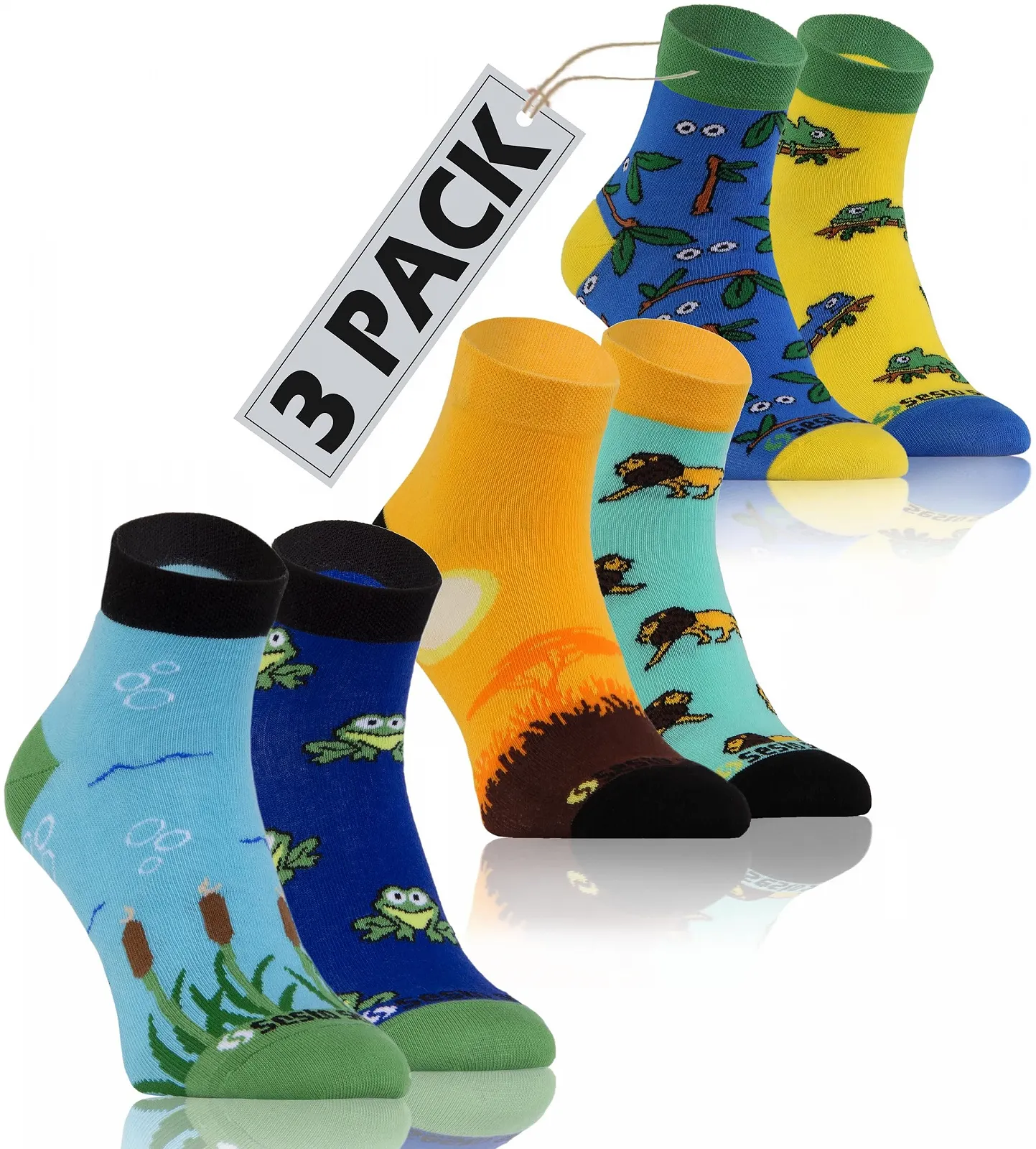 Шкарпетки Sesto Senso Короткі Кумедні 3 пари, фото №1