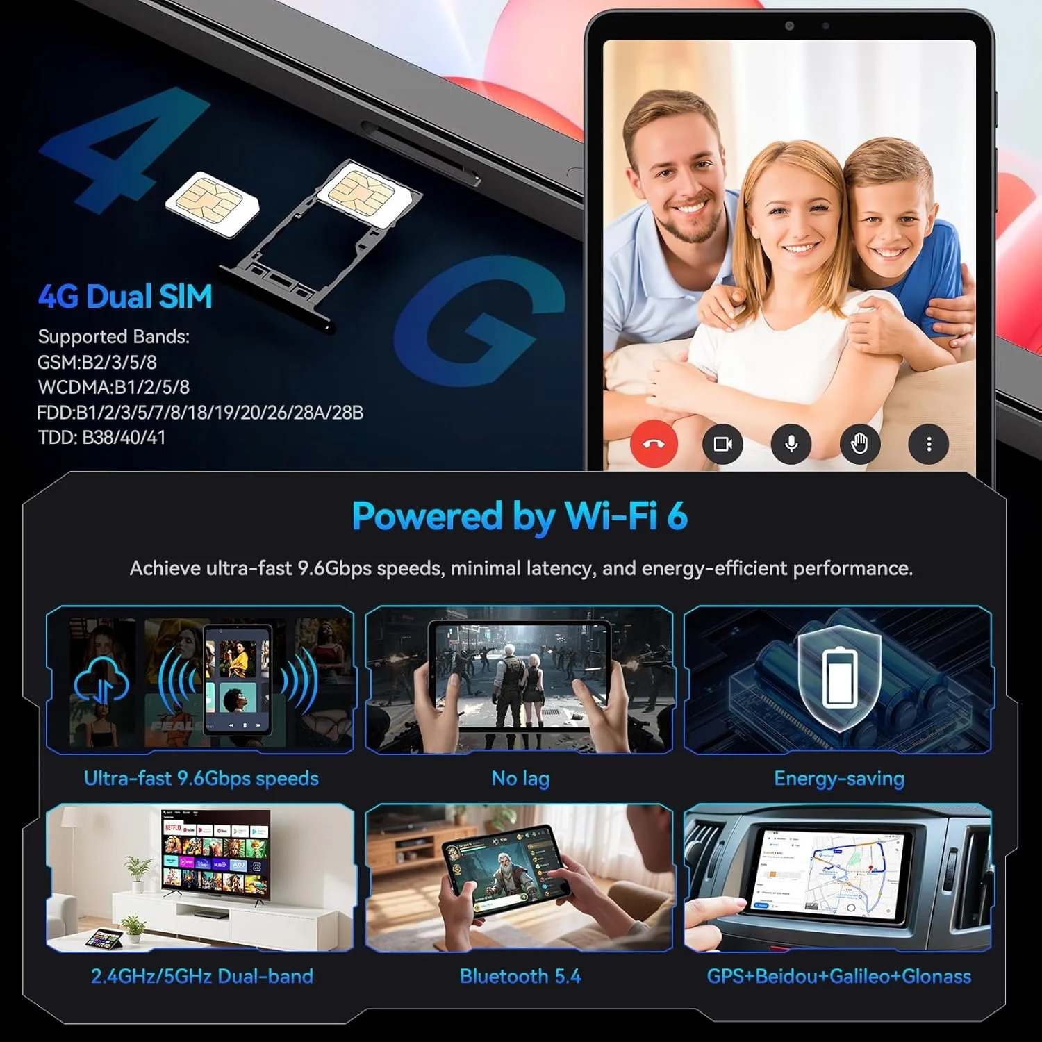 Планшет 8.4'' Full HD+ ALLDOCUBE iPlay 70 mini Pro / 8+8/256Gb / 4G / 2-SIM / Android 15 / 6050 мАг / Чорно-сірий, фото №5