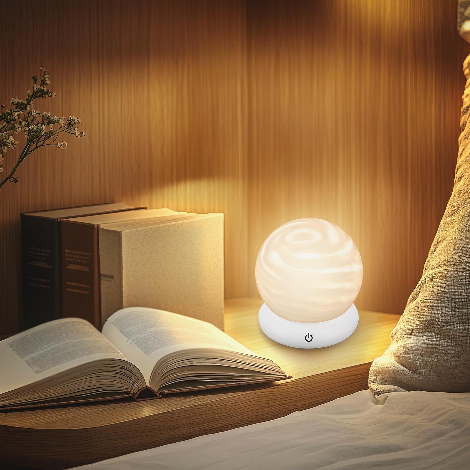 Настольная лампа BRILONER LED Беспроводная RGB Теплый белый свет Аккумуляторная 15 x 16.5 см Белая, фото №3