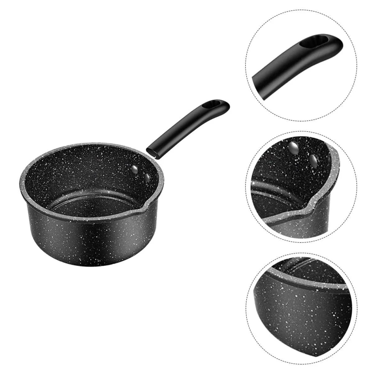 Ковш GLEAVI Medical Stone Milk Pan с антипригарным покрытием для индукционных и газовых плит без крышки, фото №6