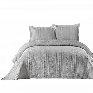 Покрывало Elart 220 x 240 см и 2 наволочки 50 x 70 см, жаккардовое плетение, мягкое, серое - Фото 1