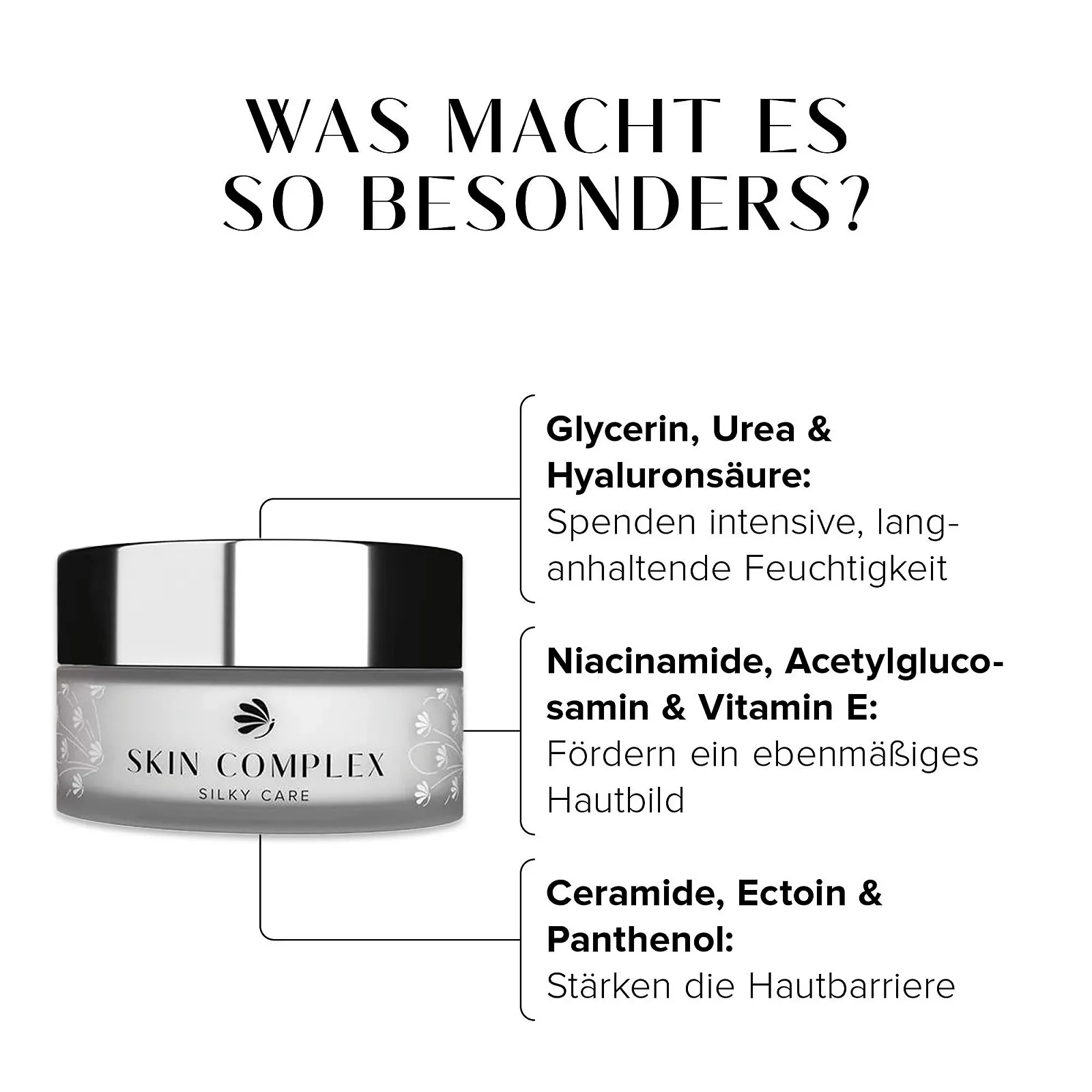 Денний крем для обличчя MICROBIONIC Skin Complex Silky Care з керамідами, ніацинамідом та гіалуроновою кислотою веганський, фото №4